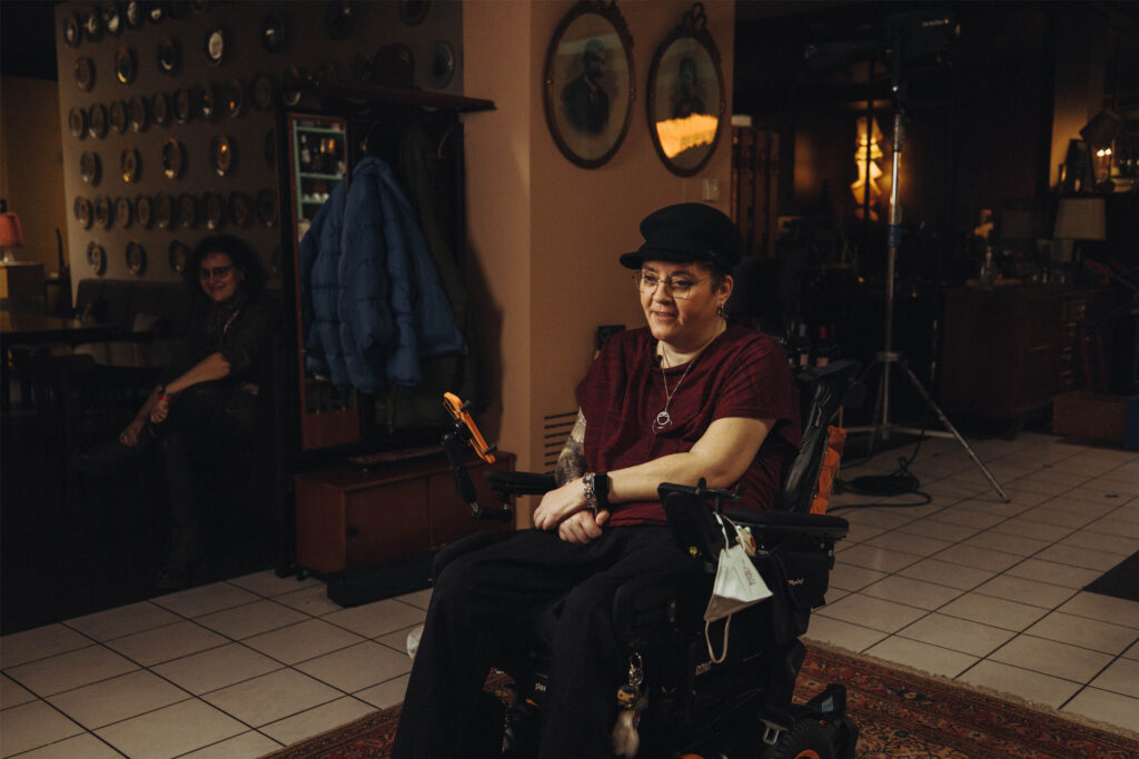 Images des coulisses : Marie pendant le tournage